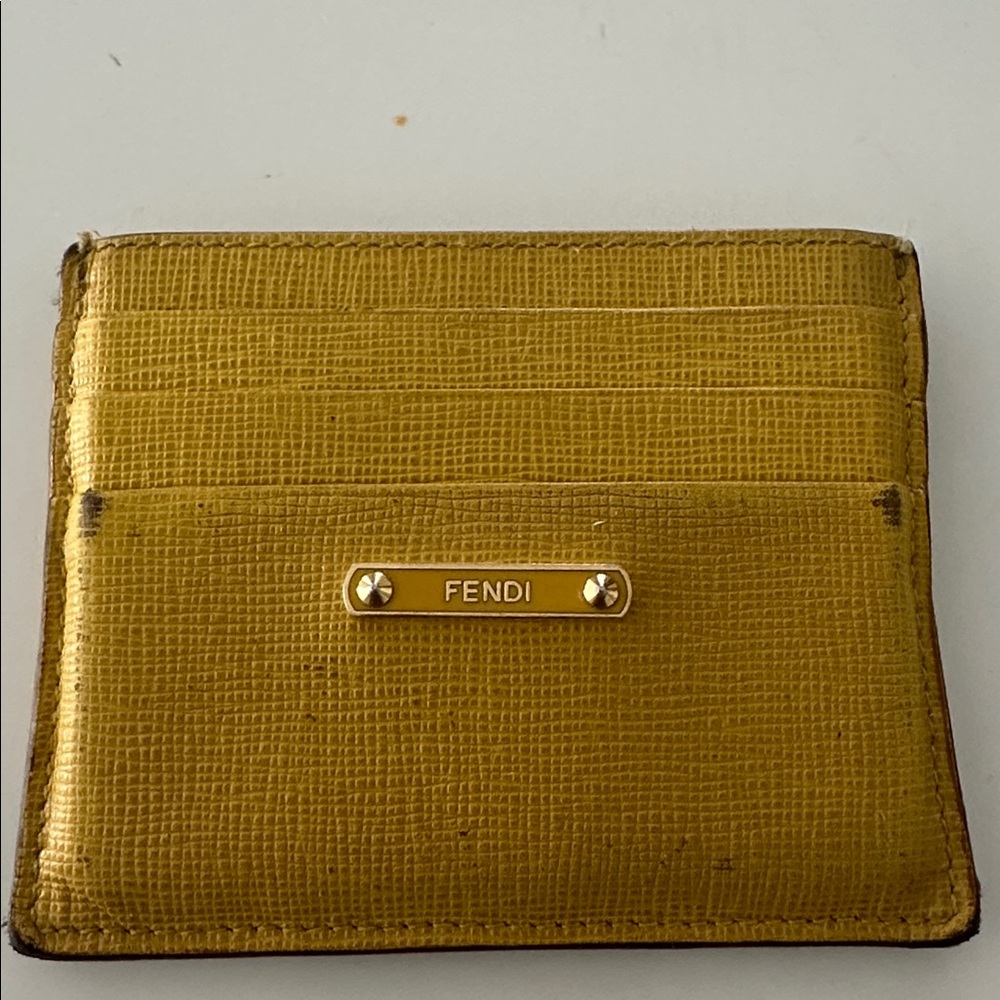 Fendi Mustard Yellow Card Holder